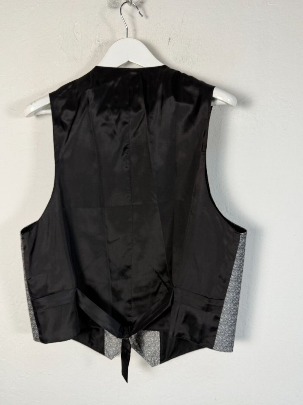 Wahmaker Frontier Mens Gray Herringbone Vest Large Shawl Collar Lined Pockets - Picture 3 of 9